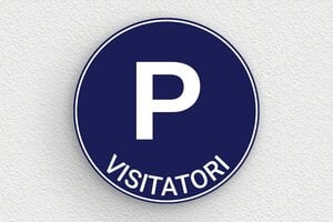 Targhe rotonde - Cartello rotondo per parcheggio visitatori - undefined - bleu-marine-blanc - none - it-parcheggio-002-3-1747215508891