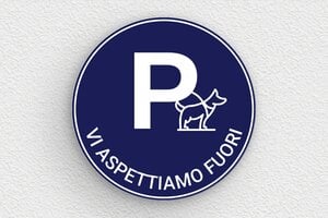 Targhe rotonde - Cartello rotondo per parcheggio visitatori - undefined - bleu-marine-blanc - none - it-parcheggio-005-1-1747215616269