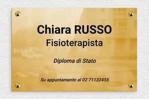 Targhe per studi fisioterapici - Ottone - undefined - poli - screws-caps - it-ppro-fisioterapista-001-0-1747646848745