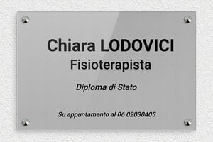 Targhe per studi fisioterapici - Plexiglass - undefined - gris-noir - screws-caps - it-ppro-fisioterapista-001-1-1747646700725