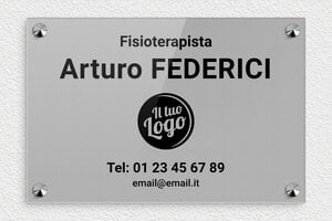 Targhe per studi fisioterapici - Plexiglass - undefined - gris-noir - screws-caps - it-ppro-fisioterapista-001-4-1747646860052