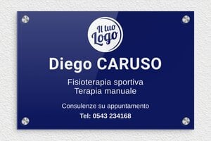 Targhe per studi fisioterapici - Plexiglass - undefined - bleu-blanc - screws-caps - it-ppro-fisioterapista-002-4-1747646912854
