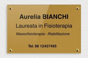 Targhe per studi fisioterapici - Plexiglass - undefined - or-fonce-noir - screws-caps - it-ppro-fisioterapista-003-0-1747646888146