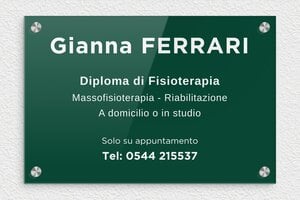 Targhe per studi fisioterapici - Plexiglass - undefined - vert-blanc - screws-caps - it-ppro-fisioterapista-003-4-1747646741563