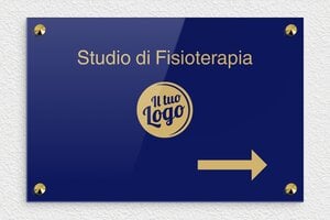 Targhe per studi fisioterapici - Plexiglass - undefined - bleu-or - screws-caps - it-ppro-fisioterapista-004-0-1747646989108