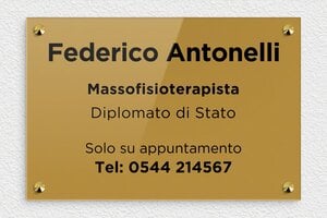 Targhe per studi fisioterapici - Plexiglass - undefined - or-fonce-noir - screws-caps - it-ppro-fisioterapista-004-4-1747646602245