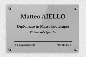 Targhe per studi fisioterapici - Plexiglass - undefined - gris-noir - screws-caps - it-ppro-fisioterapista-005-0-1747646802847