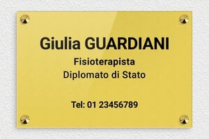 Targhe per studi fisioterapici - Plexiglass - undefined - or-clair-noir - screws-caps - it-ppro-fisioterapista-005-4-1747646611317