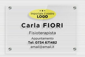 Targhe per studi fisioterapici - Plexiglass trasparente - undefined - transparent - screws-spacer - it-ppro-fisioterapista-008-4-1747646827092