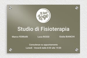 Targhe per studi fisioterapici - Alluminio - undefined - taupe - screws-caps - it-ppro-massaggiatore-fisioterapista-002-2-1747646813415
