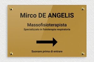 Targhe per studi fisioterapici - Plexiglass - undefined - or-fonce-noir - screws-caps - it-ppro-massaggiatore-fisioterapista-004-2-1747646790967