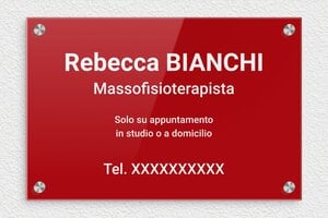 Targhe per studi fisioterapici - Plexiglass - undefined - rouge-blanc - screws-caps - it-ppro-massaggiatore-fisioterapista-005-2-1747646731888
