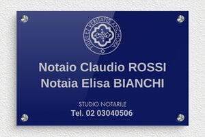 Targhe per studi notarili - Plexiglass - undefined - bleu-argent - screws-spacer - it-ppro-notaio-001-0-1747647699766