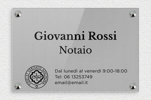 Targhe per studi notarili - Plexiglass - undefined - gris-noir - screws-caps - it-ppro-notaio-001-4-1747647452211
