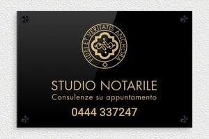 Targhe per studi notarili - Plexiglass - undefined - noir-or - screws-caps - it-ppro-notaio-003-0-1747647467857