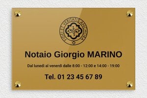 Targhe per studi notarili - Plexiglass - undefined - or-fonce-noir - screws-caps - it-ppro-notaio-004-1-1747647428908