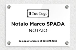 Targhe per studi notarili - Plexiglass - undefined - blanc-noir - screws-caps - it-ppro-notaio-005-0-1747647573638