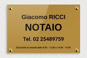 Targhe per studi notarili - Plexiglass - undefined - or-fonce-noir - screws-caps - it-ppro-notaio-005-1-1747647566681