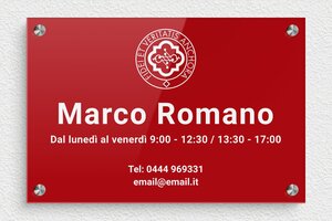 Targhe per studi notarili - Plexiglass - undefined - rouge-blanc - screws-spacer - it-ppro-notaio-005-4-1747647692569