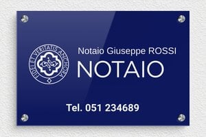 Targhe per studi notarili - Plexiglass - undefined - bleu-blanc - screws-spacer - it-ppro-notaio-006-1-1747647499616