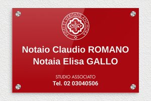 Targhe per studi notarili - Plexiglass - undefined - rouge-blanc - screws-caps - it-ppro-notaio-007-1-1747647551360