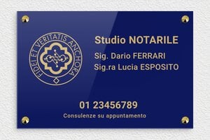 Targhe per studi notarili - Plexiglass - undefined - bleu-or - screws-caps - it-ppro-notaio-010-1-1747647660472