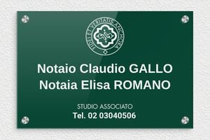 Targhe per studi notarili - Plexiglass - undefined - vert-blanc - screws-caps - it-ppro-notaio-012-1-1747647519322