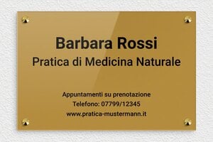 Targhe per naturopati - Plexiglass - undefined - or-fonce-noir - screws-caps - it-pratica-naturale-001-1-1747211748978