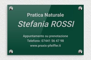 Targhe per naturopati - Plexiglass - undefined - vert-argent - screws-caps - it-pratica-naturale-001-4-1747211966771