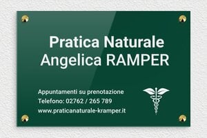 Targhe per naturopati - Plexiglass - undefined - vert-blanc - screws-caps - it-pratica-naturale-003-1-1747211937125