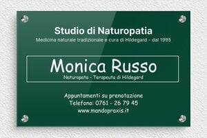Targhe per naturopati - Plexiglass - undefined - vert-blanc - screws-spacer - it-pratica-naturale-005-4-1747211860359