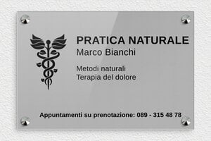 Targhe per naturopati - Plexiglass - undefined - gris-noir - screws-caps - it-pratica-naturale-007-1-1747211911332