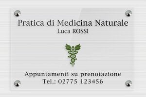 Targhe per naturopati - Plexiglass trasparente - undefined - transparent - screws-caps - it-pratica-naturale-008-4-1747211839416
