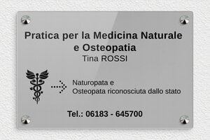 Targhe per naturopati - Plexiglass - undefined - gris-noir - screws-caps - it-pratica-naturale-osteopatia-001-5-1747211775628