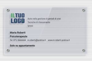Targhe in plexiglass trasparente - Plexiglass trasparente Blu - undefined - bleu - screws-spacer - it-pratica-segno-plexi-trans-006-3-1747280456025