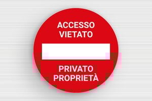 Cartelli proprietà privata - Cartello rotondo 'Accesso vietato' - undefined - rouge-blanc - glue - it-privato-accesso-vietato-001-1-1747211162653