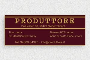 Targhe di identificazione industriale - PVC - undefined - bordeau-or - glue - it-produttore-cartello-industria-005-4-1747209502065