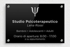 Targhe professionali con logo - Plexiglass - undefined - noir-argent - screws-spacer - it-psicologa-001-0-1747212186398