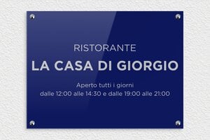 Targhe per ristoranti e bar - Plexiglass - undefined - bleu-argent - screws-caps - it-ristorante-002-1-1747208814145