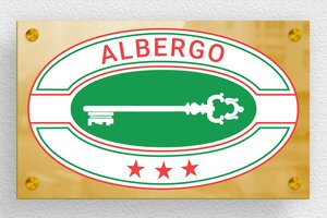 Targhe per locazioni turistiche (CIN 2025) - Ottone stampato - poli-noir - screws-spacer - it-settore-turismo-albergo-004