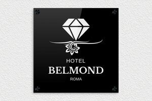 Segnaletica per hotel e alberghi - Plexiglass - undefined - noir-blanc - screws-caps - it-settore-turismo-albergo-007-3-1747208985983