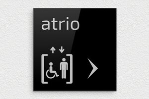 Segnaletica per hotel e alberghi - Cartello direzionale per l'atrio - noir-argent - glue - it-settore-turismo-albergo-indicazioni-001-3-1747278573053