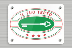 Targhe per locazioni turistiche (CIN 2025) - Plexiglass stampato - custom - screws-caps - it-settore-turismo-hotel-forex