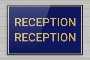 Segnaletica per hotel e alberghi - Targa di Reception - undefined - bleu-or - none - it-settore-turismo-hotel-reception-004-3-1747209335895