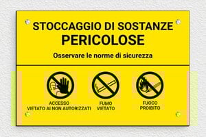 Cartelli di pericolo - Cartello 'Stoccaggio di Prodotti Pericolosi' - undefined - jaune-noir - screws - it-stoccaggio-sostanze-pericolose-003-1-1747211529962