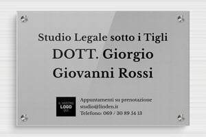 Targhe per studi legali e avvocati - Plexiglass - undefined - gris-noir - screws-spacer - it-studio-legale-008-1-1747211591139