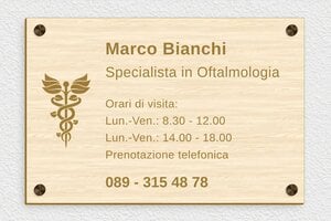 Targhe professionali in legno - Legno - undefined - erable - screws-caps - it-studio-medico-legno-cartello-002-2-1747219238803