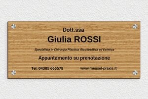 Targhe professionali in legno - Legno - undefined - chene - screws-caps - it-studio-medico-segnaletica-legno-001-4-1747219196037
