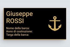 Targhe personalizzate per l'ambito nautico - PVC - undefined - noir-or - glue - it-targa-barca-002-1-1747202509975
