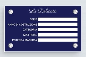 Targhe personalizzate per l'ambito nautico - PVC - undefined - bleu-marine-blanc - screws - it-targa-del-costruttore-della-nave-004-1-1747208531069